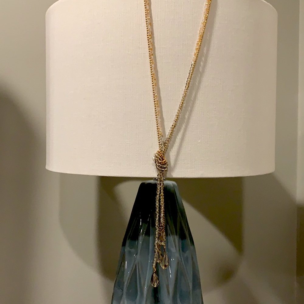 Long beautiful gray necklace